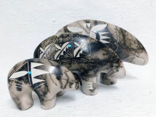 Native American Made Ceramic Horsehair Spirit Bear 
