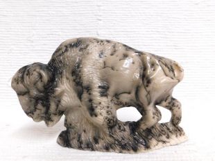 Native American Made Ceramic Horsehair Realistic Buffalo