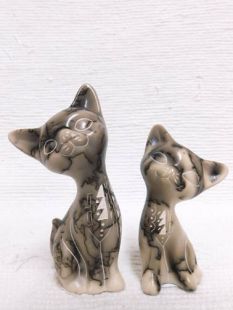 Native American Made Ceramic Horsehair Sweet Cat 