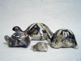 Native American Made Ceramic Horsehair Turtles