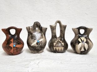 Native American Made Ceramic Horsehair Wedding Vase--Small Asst