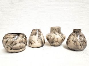 Native American Made Ceramic Horsehair Medium Assorted Pots