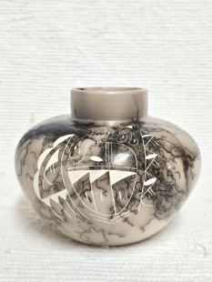 Native American Made Ceramic Horsehair Pot
