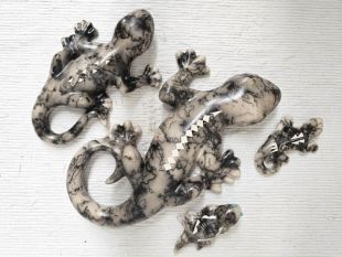Native American Made Ceramic Horsehair Lizards, Toads and Frogs