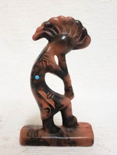 Native American Made Ceramic Horsehair Kokopelli - Small