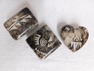 Native American Made Ceramic Horsehair Medium Jewelry Boxes
