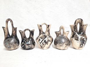 Native American Made Ceramic Horsehair Wedding Vase Pottery