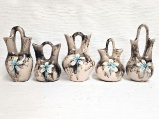 Native American Made Ceramic Horsehair Wedding Vase Pottery with Turquoise