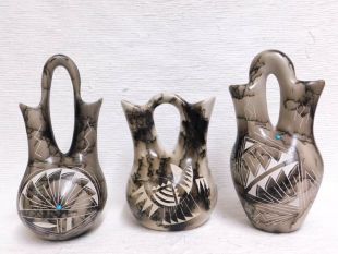 Native American Made Ceramic Horsehair Wedding Vase Pottery
