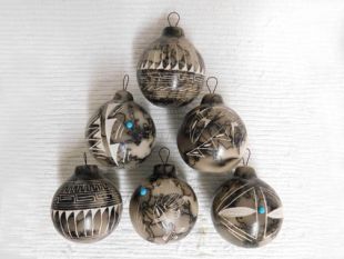 Native American Navajo Made Horsehair Christmas Ball Ornaments