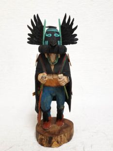 Native American Hopi Carved Crow Man Warrior Katsina Doll
