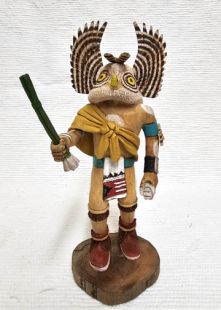 Native American Hopi Carved Owl Warrior Katsina Doll