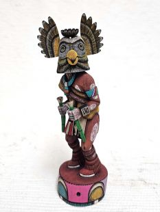 Native American Hopi Carved Owl Warrior Kachina Doll (Katsina Doll)