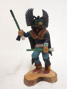 Native American Hopi Carved Crow Man Warrior Katsina Doll