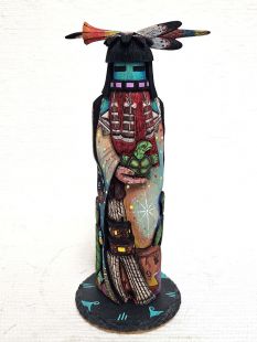 Native American Hopi Carved Turtle Kachina Sculpture (Katsina Sculpture)