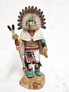 Native American Hopi Carved Ahola Chief Katsina Doll