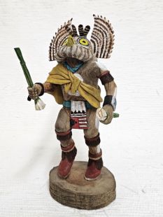 Native American Hopi Carved Owl Warrior Katsina Doll