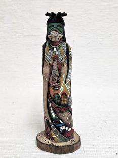 Native American Hopi Carved Red Tail Hawk Guard Kachina Sculpture (Katsina Doll)