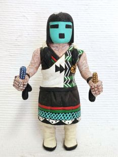 Native American Hopi Carved Hano Mana Kachina Doll (Katsina Doll)