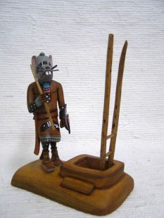 Native American Hopi Carved Warrior Mouse Hero Katsina Doll