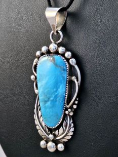 Vintage Native American Cherokee Made Pendant with Turquoise 