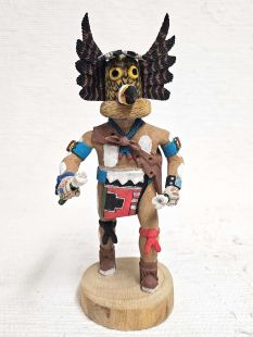 Native American Hopi Carved Owl Warrior Kachina Doll (Katsina Doll)