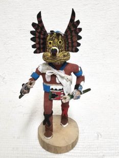 Native American Hopi Carved Owl Warrior Katsina Doll