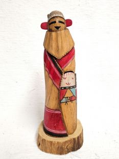 Native American Hopi Carved Snow Maiden Kachina Sculpture (Katsina Sculpture)