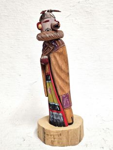 Native American Hopi Carved Bear Powerful Healer Kachina Sculpture (Katsina Sculpture)