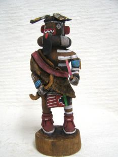 Native American Hopi Carved Left Handed Hunter Katsina Doll