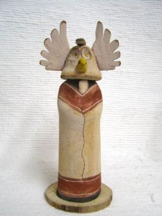 Native American Hopi Carved Owl Warrior Katsina Sculpture