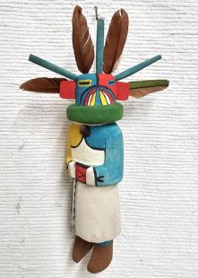 Old Style Hopi Carved Rainbow or Cloud Guard Traditional Katsina Doll