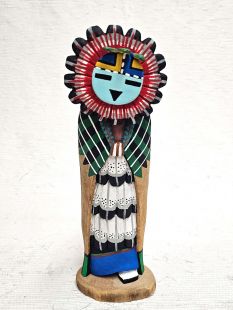 Native American Hopi Carved Sunface Kachina Sculpture (Katsina Sculpture)