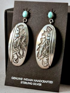 Native American Navajo Made Earrings with Mudhead 