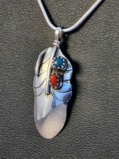 Native American Navajo Made Feather Pendant