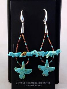 Vintage Native American Navajo Made Fetish Earrings