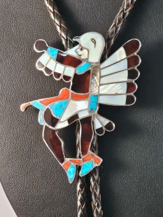 Native American Zuni Made Eagle Dancer Bolo--Vintage