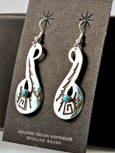 Native American Navajo Made Earrings with Turquoise