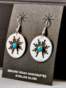 Native American Navajo Made Earrings with Turquoise