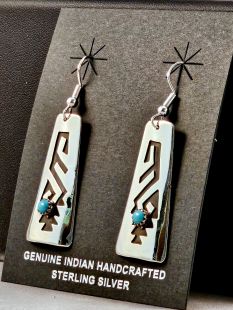Native American Navajo Made Earrings with Turquoise