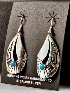 Native American Navajo Made Earrings with Turquoise