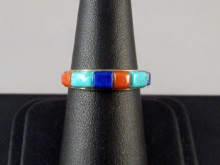 14K Gold Ring with Native American Hopi Made Inlay 