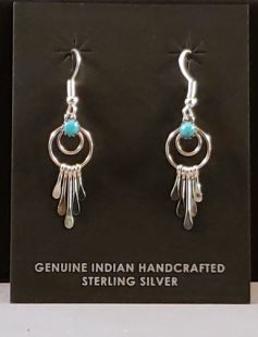 Native American Navajo Made Earrings with Turquoise