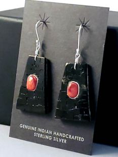 Native American Santo Domingo Made Multistone Earrings on Cottonwood