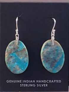 Native American Santo Domingo Made Turquoise Earrings 
