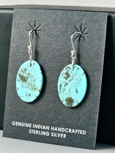 Native American Santo Domingo Made Turquoise Earrings 