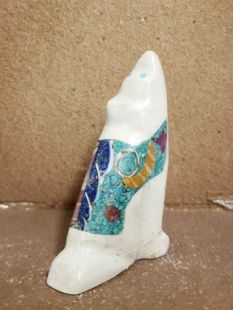 Zuni Carved Coyote Fetish with Inlay