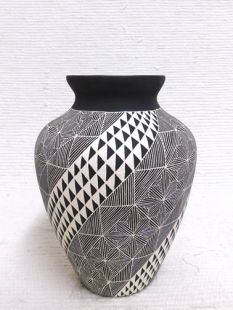 Native American Acoma Etched and Handpainted Vase