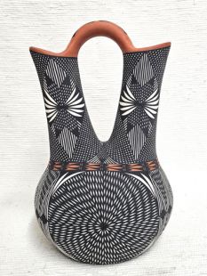 Native American Acoma Handpainted Wedding Vase