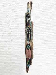 Native American Laguna Carved Longhair and Pot Carrier Wall Hanging Sculpture